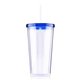 a blue 20 oz venti slurpy clear with solid lid tumbler