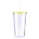 a yellow 20 oz venti slurpy clear with solid lid tumbler