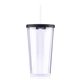 a black 20 oz venti slurpy clear with solid lid tumbler