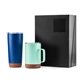 aerial view a group of 20 oz azure tumbler 16 oz yukon mug - gift set, image 2 of 5