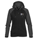 aerial view a black/carbon stormtech(r) omega womens zip hoody, image 1 of 3