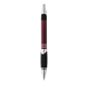 aerial view a red with black ink robust aluminum click pen, image 1 of 2