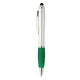 aerial view a green with black ink twist action stylus pen, image 1 of 2