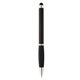 aerial view a black with black ink twist stylus grip ballpoint pen, image 1 of 2