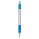 aerial view a turquoise with black ink silver element stylus pen, image 1 of 6