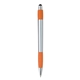 aerial view a orange with black ink silver element stylus pen, image 1 of 6