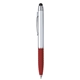 aerial view a red with black ink silver cool grip stylus pen, image 1 of 6