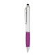 aerial view a purple with black ink tev silver stylus pen, image 1 of 6