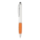 aerial view a orange with black ink tev silver stylus pen, image 1 of 6