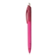 aerial view a pink with black ink element plastic slim pen, image 1 of 7