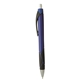 aerial view a blue with black ink metallic barrel silver top pen, image 1 of 7
