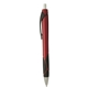 aerial view a red with black ink metallic barrel silver top pen, image 1 of 7