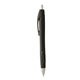 aerial view a black with black ink metallic barrel silver top pen, image 1 of 7
