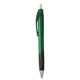 aerial view a green with black ink metallic barrel silver top pen, image 1 of 7