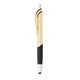 aerial view a champagne with black ink jive metallic retractable stylus pen, image 1 of 2