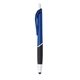 aerial view a blue with black ink jive metallic retractable stylus pen, image 1 of 2