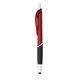 aerial view a red with black ink jive metallic retractable stylus pen, image 1 of 2