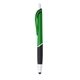 aerial view a green with black ink jive metallic retractable stylus pen, image 1 of 2