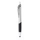 aerial view a silver with black ink jive metallic retractable stylus pen, image 1 of 2