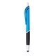 aerial view a turquoise with black ink jive metallic retractable stylus pen, image 1 of 2