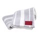 a white/gray & red patch chenille sherpa dual - textured throw
