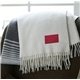 a white/gray & red patch luxury italian made capri throw