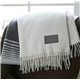 aerial view a white/gray & grey patch luxury italian made capri throw, image 1 of 2