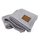 a gray & tan patch highland cozy wool blend knit blanket