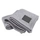 a gray & grey patch highland cozy wool blend knit blanket