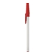 aerial view a red with black ink value round stick pen, image 1 of 8