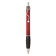a red with black ink wave rubber grip pen