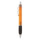 aerial view a orange with black ink wave rubber grip pen, image 1 of 2