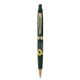 a dark green with black ink pen with shiny gold trim