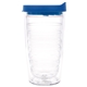 aerial view a clear tumbler with blue (pms 653)lid tervis(r) classic tritan tumbler - 16 oz, image 1 of 3