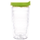 aerial view a clear tumbler with lime green (pms 375)lid tervis(r) classic tritan tumbler - 16 oz, image 1 of 3