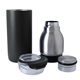 aerial view a matte black tumbler with silver bottle active 2- in -1 vacuum bottle tumbler - 22 oz, image 1 of 9