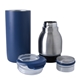aerial view a matte navy tumbler with silver bottle active 2- in -1 vacuum bottle tumbler - 22 oz, image 1 of 9