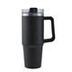 aerial view a matte black 30 oz vancouver stainless steel mug, image 1 of 6