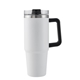 aerial view a matte white 30 oz vancouver stainless steel mug, image 1 of 6