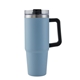 aerial view a matte light blue 30 oz vancouver stainless steel mug, image 1 of 6