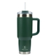 aerial view a green pelican porter(tm) 40 oz recycled double wall stainless steel travel tumbler, image 1 of 9