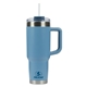 aerial view a blue pelican porter(tm) 40 oz recycled double wall stainless steel travel tumbler, image 1 of 9