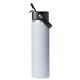 aerial view a white hydro flask(r) wide mouth 24oz bottle with flex straw cap, image 1 of 12