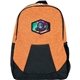 aerial view a orange ridge emblem backpack, image 1 of 2