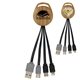 a wood wood vivid dual input 3- in -1 charging cable