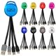 a group of metallic vivid dual input 3- in -1 charging cable