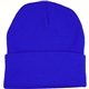 aerial view a blue universal fit knit beanie with cuff, image 1 of 2
