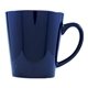aerial view a blue 12 oz ceramic coffee mug, image 1 of 2