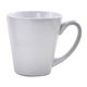 aerial view a white 12 oz ceramic coffee mug, image 1 of 2