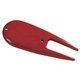a red plastic golf divot tool